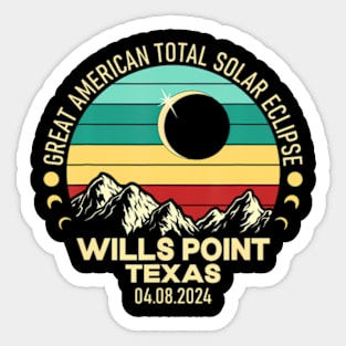 Wills Point Texas Total Solar Eclipse 2024 Sticker